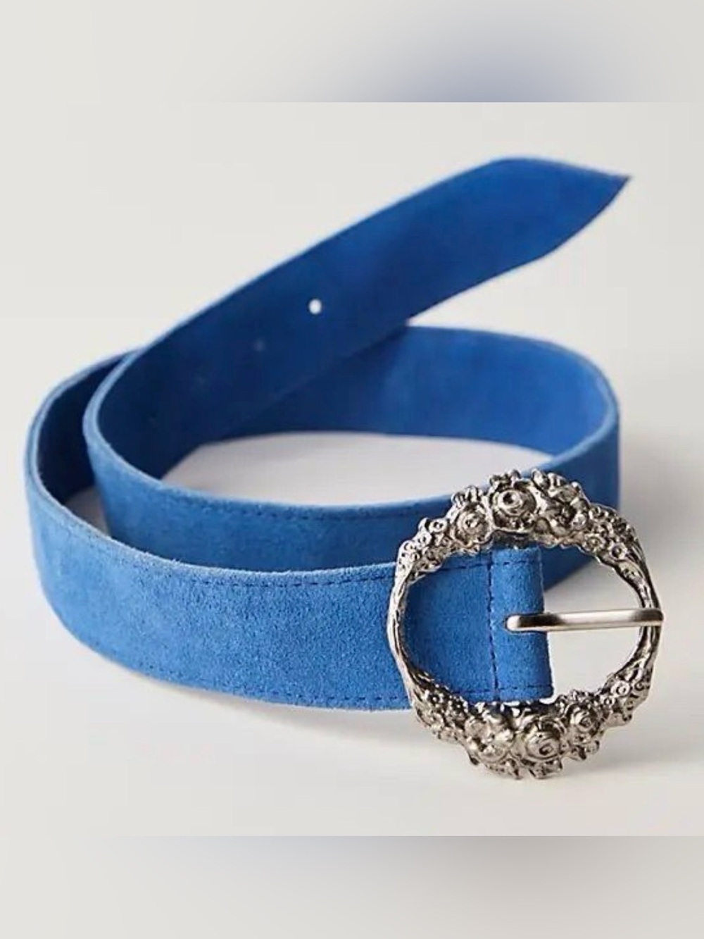 Free People Sabine Suede Belt Vista Blue S/M NWOT SOLD OUT ONLINE